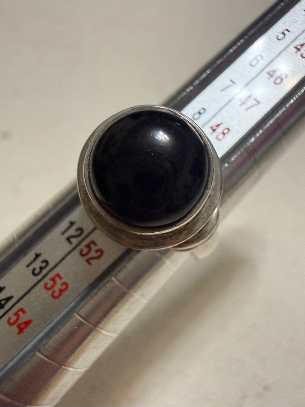 Sterling Silver 925 Black Onyx Dome Ring 5.25